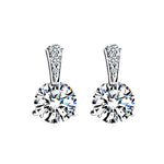 Сребърни Обеци Брилянт S925 с бял циркон и сребристо покритие, 1 г сребро