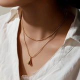 Двойно Колие Капка с 18К Златно Покритие