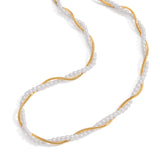 Двойно Колие Натурална Перла с 18К Златно Покритие