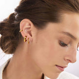 Сет обеци халки с 18К златно покритие, три различни размера, хипоалергенни и водоустойчиви.