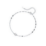 Сребърна Гривна за Глезен Разкош S925 с родиево покритие и сертификат за качество.