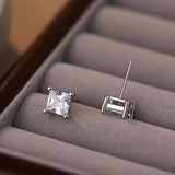 Сребърни Обеци Квадратен Циркон S925