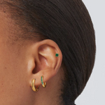 Сет Обеци Emerald Gold с 18К Златно Покритие- 6 бр. Златни обеци с зелени кристалчета.