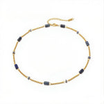 Колие Wave с мъниста и 18к златно покритие, изработено от медицинска стомана, в различни цветове.