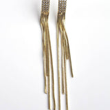 Златисти дълги обеци с камъни