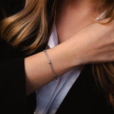 Двойна Гривна с Топчета Сребро S925