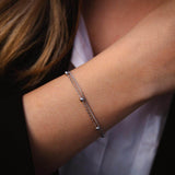 Двойна Гривна с Топчета Сребро S925