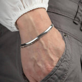 Двойна мека гривна сребриста