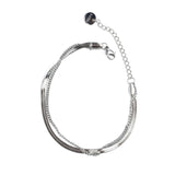 Двойна мека гривна сребриста