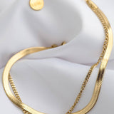 Двойна мека гривна златиста