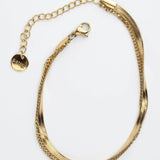 Двойна мека гривна златиста