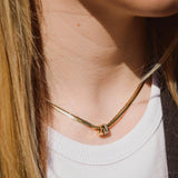 Двойно Златисто Колие Кристал