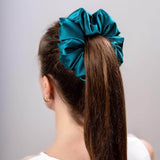 Голямо сатенено скрънчи-blue