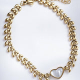 Гривна сърце със седеф - 2цвята