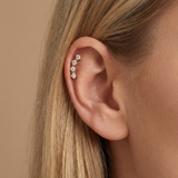 Сребърни Обеци Златна Тиара с 14К Златно Покритие S925