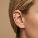 Сребърни Обеци Лабрет с 14К Позлата S925