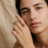 Елегантен Пръстен с Голям Камък с 18К Златно Покритие