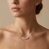 Колие с 5 Естествени Перли с 18К Златно Покритие