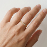 Елегантен Тънък Пръстен с Циркони с 18К Позлата