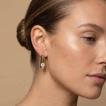 Обите Aura Drop с 18К Златно Покритие, идеални за пиърсинг обеци и обеци за хрущял, с кубичен цирконий.