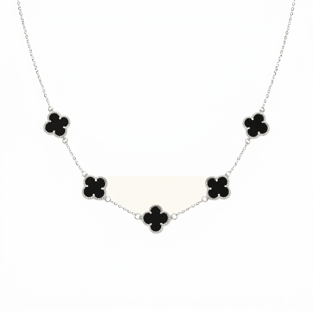 Колие Five Clover от сребро с 14К златно покритие