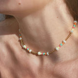 Колие Wave с Мъниста с 18к Златно Покритие