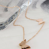 Колие с пеперуди в розово злато