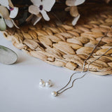 Сребърен Комплект Колие и Обеци с Натурални Перли S925