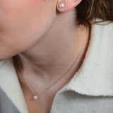 Сребърен Комплект Колие и Обеци с Натурални Перли S925