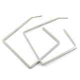 Квадратни сребристи обеци