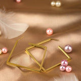 Квадратни златисти обеци