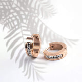 Малки обеци с кристали в розово злато