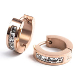 Малки обеци с кристали в розово злато