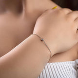 Мека гривна с кристал в розово злато