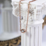 Мека гривна с кристал в розово злато