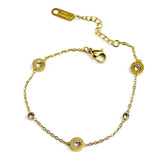 Мека златиста гривна с блестящ камък