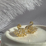 Обеци Лебед с Ослепителен Блясък Gold Swan