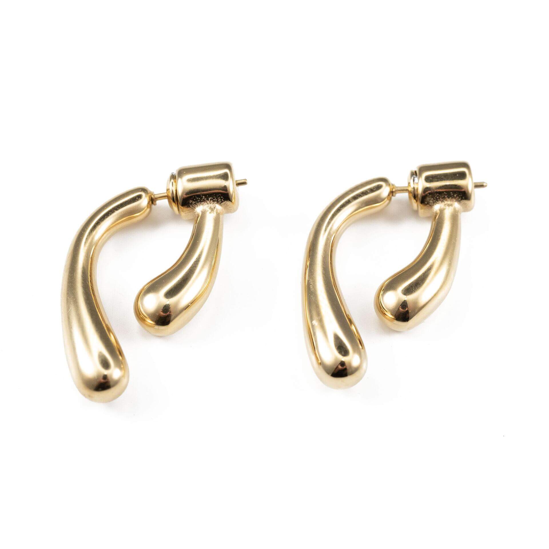 Elegant Обеци Течна Капка с 18К златно покритие, хипоалергенни и водоустойчиви.