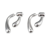 Сребристи обеци Течна Капка с 18К златно покритие, хипоалергенни, водоустойчиви, съвременен дизайн.