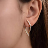 Обеци unity с кристали в розово злато