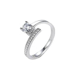 Сребърен пръстен с кристал и цирконии, регулируем размер, материал S925 с 2 години гаранция.