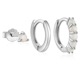Сребърен сет обеци 3бр Gold Opal Hoops Silver S925 - 2 цвята