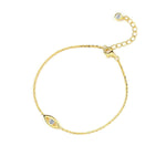 Сребърна гривна Eyes с кристал S925 в златисто с елегантен дизайн и регулируема дължина