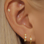 Сребърни обеци Belles с 18K златно покритие, елегантен дизайн с кристали, идеални за всеки повод.