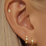 Сребърни обеци Belles с 18K златно покритие, елегантен дизайн с кристали, идеални за всеки повод.