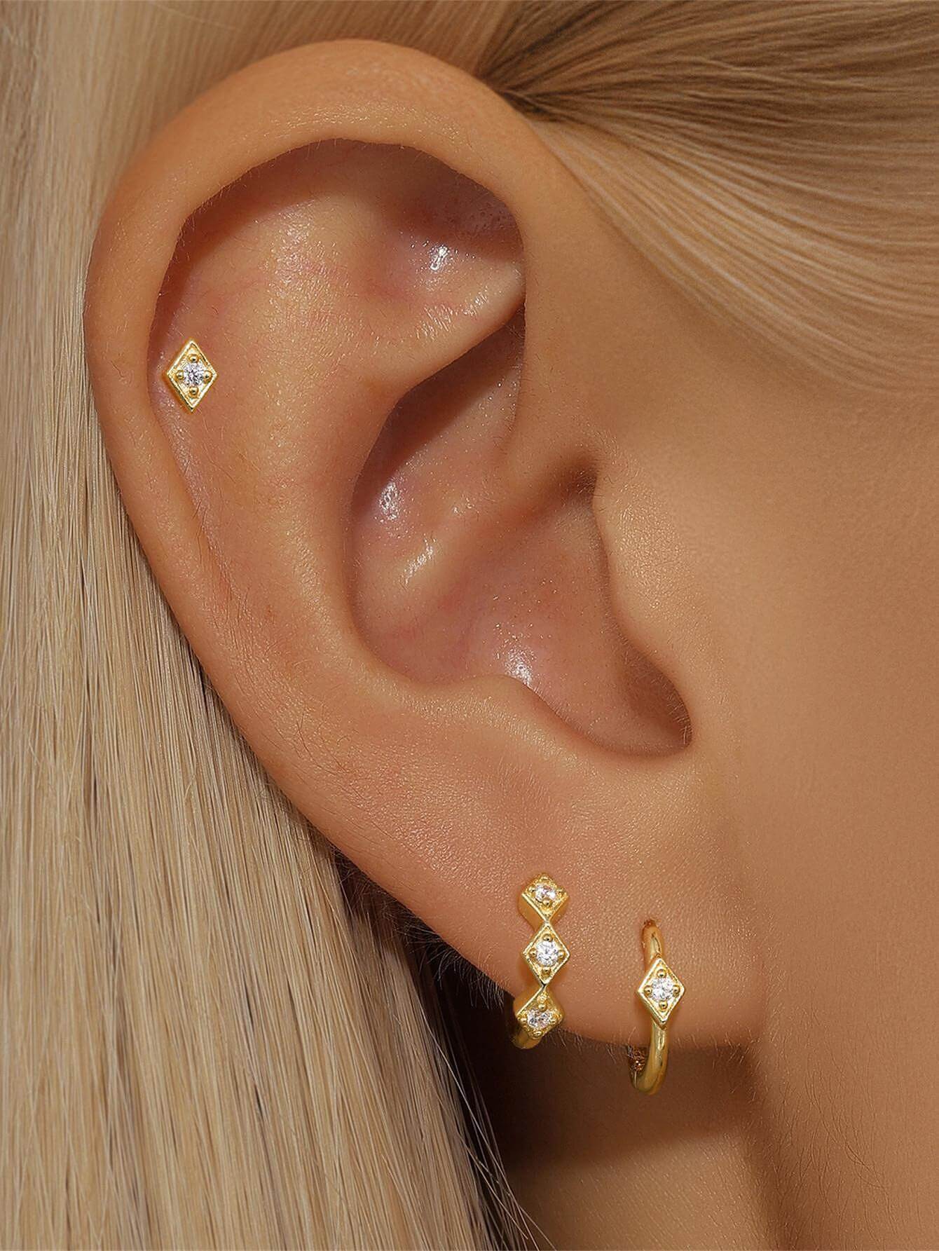 Сребърни обеци Belles с 18K златно покритие, елегантен дизайн с кристали, идеални за всеки повод.