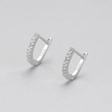 Сребърни Обеци с Камъни Цирконий Hoops Silver S925
