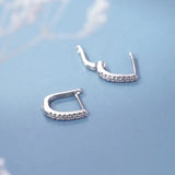 Сребърни Обеци с Камъни Цирконий Hoops Silver S925