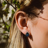 Сребърни Обеци Син Кристал S925