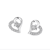 Сребърни обеци във формата на сърце Heart S925 Silver